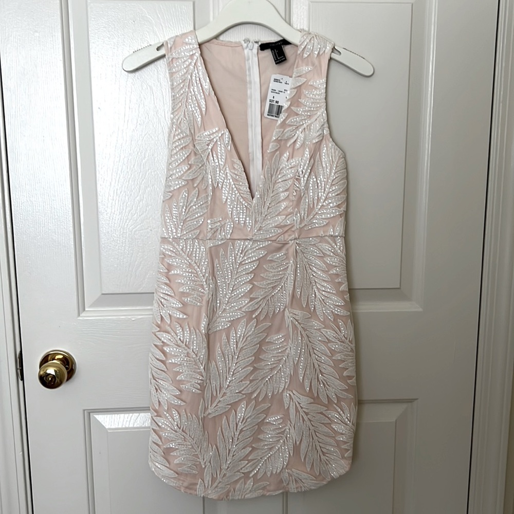 Forever21 White Embellished Mini Dress